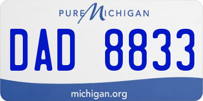 MI license plate DAD8833
