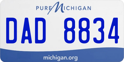 MI license plate DAD8834