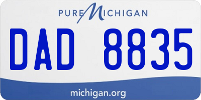 MI license plate DAD8835