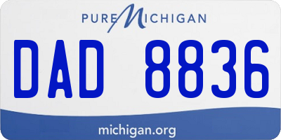 MI license plate DAD8836