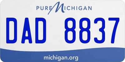 MI license plate DAD8837
