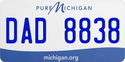 MI license plate DAD8838