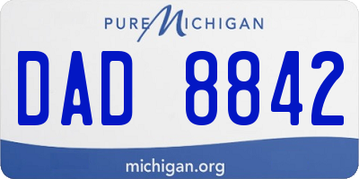MI license plate DAD8842