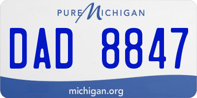 MI license plate DAD8847