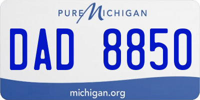 MI license plate DAD8850