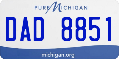 MI license plate DAD8851