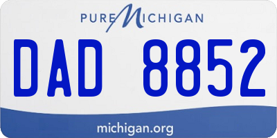 MI license plate DAD8852