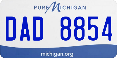 MI license plate DAD8854