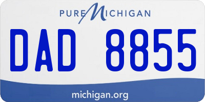 MI license plate DAD8855