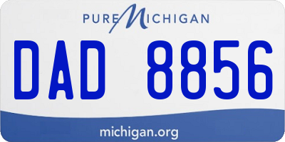 MI license plate DAD8856