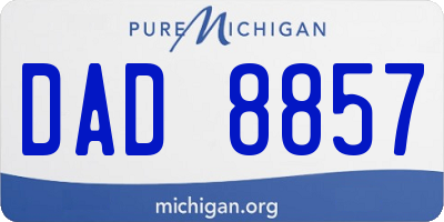 MI license plate DAD8857