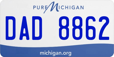 MI license plate DAD8862