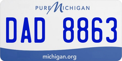 MI license plate DAD8863