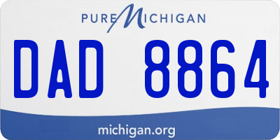 MI license plate DAD8864