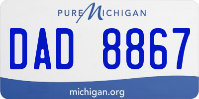 MI license plate DAD8867