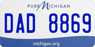 MI license plate DAD8869