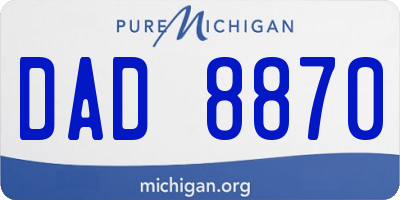 MI license plate DAD8870