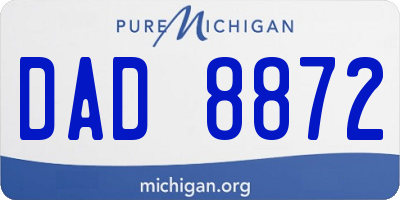 MI license plate DAD8872