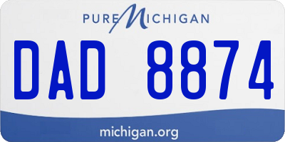 MI license plate DAD8874