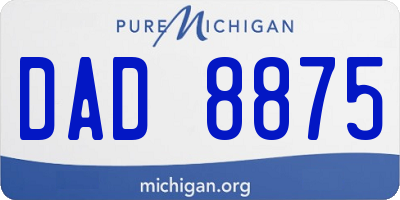 MI license plate DAD8875