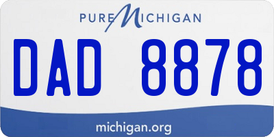 MI license plate DAD8878