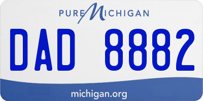 MI license plate DAD8882