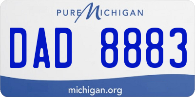 MI license plate DAD8883