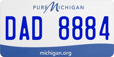 MI license plate DAD8884