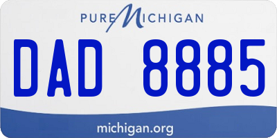 MI license plate DAD8885