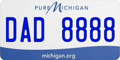 MI license plate DAD8888