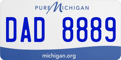 MI license plate DAD8889