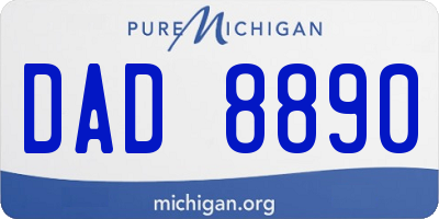 MI license plate DAD8890
