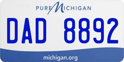 MI license plate DAD8892