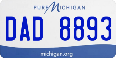 MI license plate DAD8893