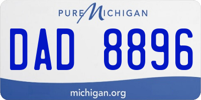MI license plate DAD8896