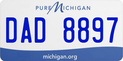 MI license plate DAD8897