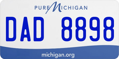 MI license plate DAD8898