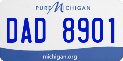 MI license plate DAD8901