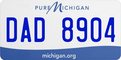 MI license plate DAD8904