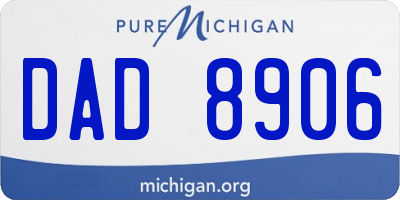 MI license plate DAD8906