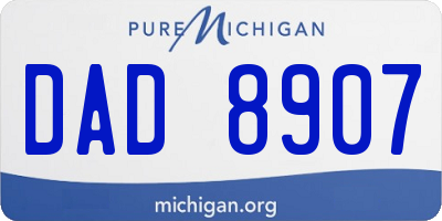 MI license plate DAD8907