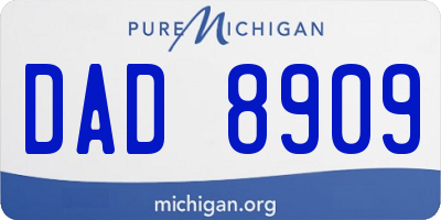 MI license plate DAD8909