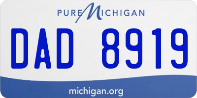 MI license plate DAD8919