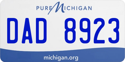 MI license plate DAD8923