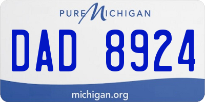 MI license plate DAD8924