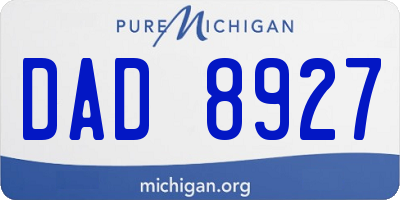 MI license plate DAD8927