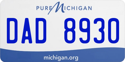 MI license plate DAD8930