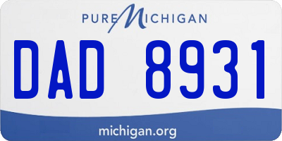 MI license plate DAD8931