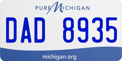 MI license plate DAD8935