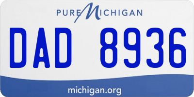MI license plate DAD8936